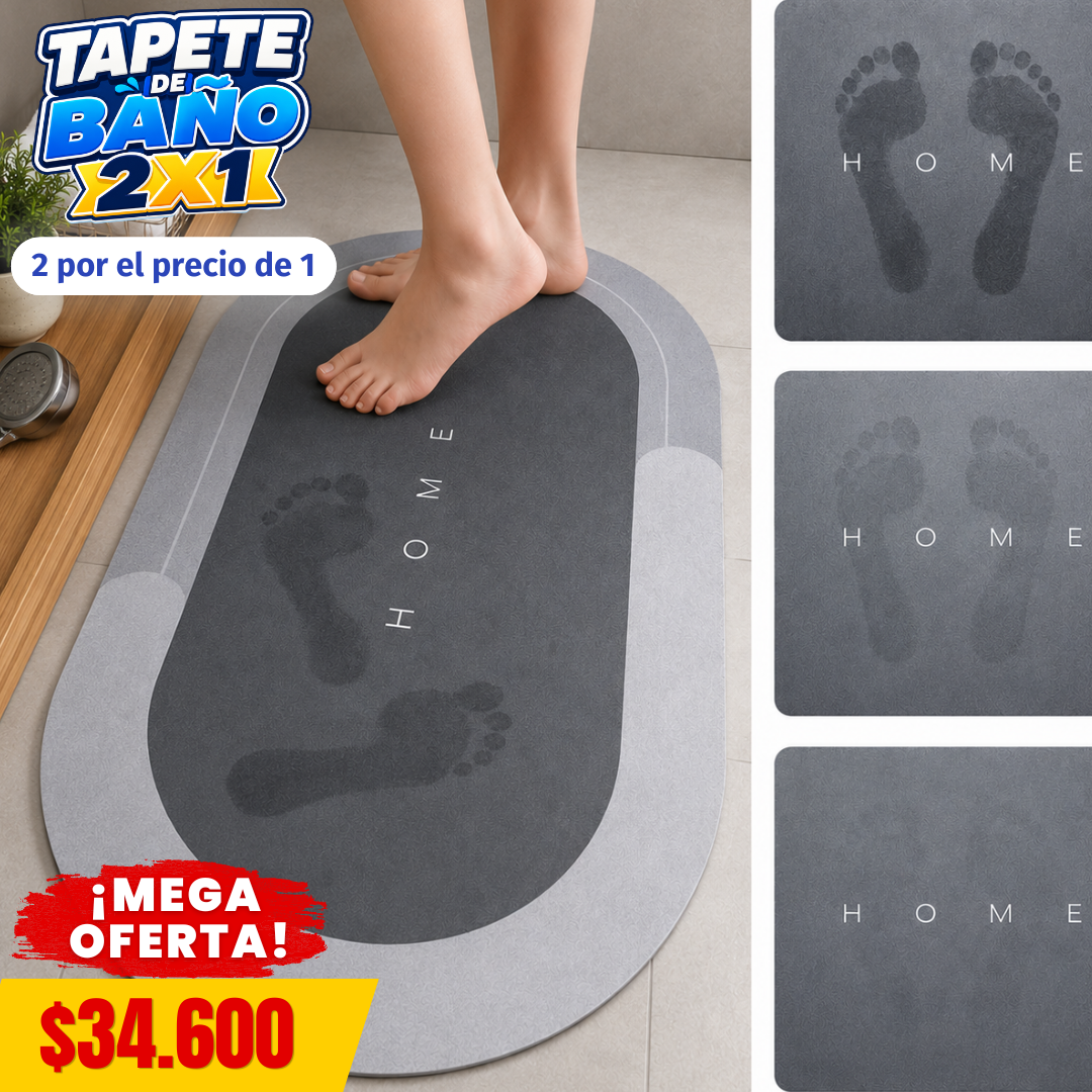 tapete de baño antideslizante 2X1