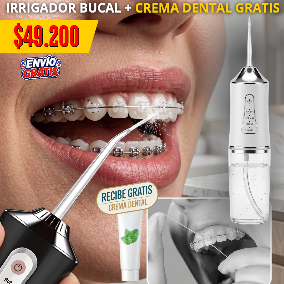Irrigador bucal + Crema dental