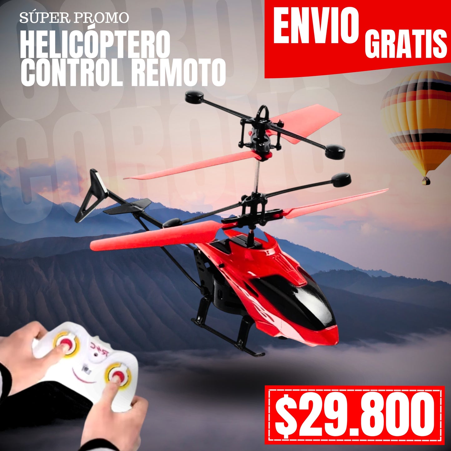 HELIPCOTERO A CONTROL REMOTO Y SENSOR.