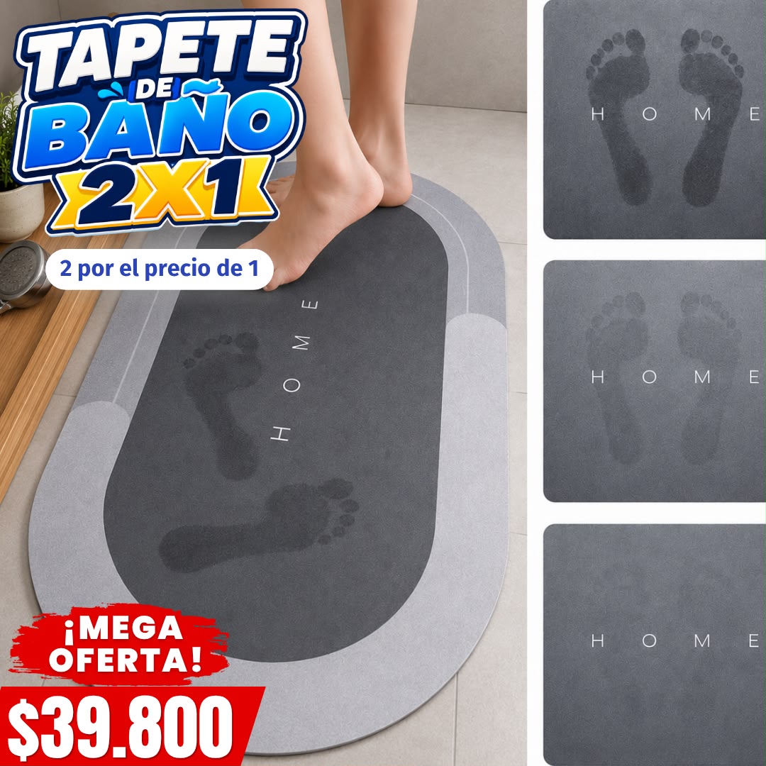 tapete de baño antideslizante 2X1