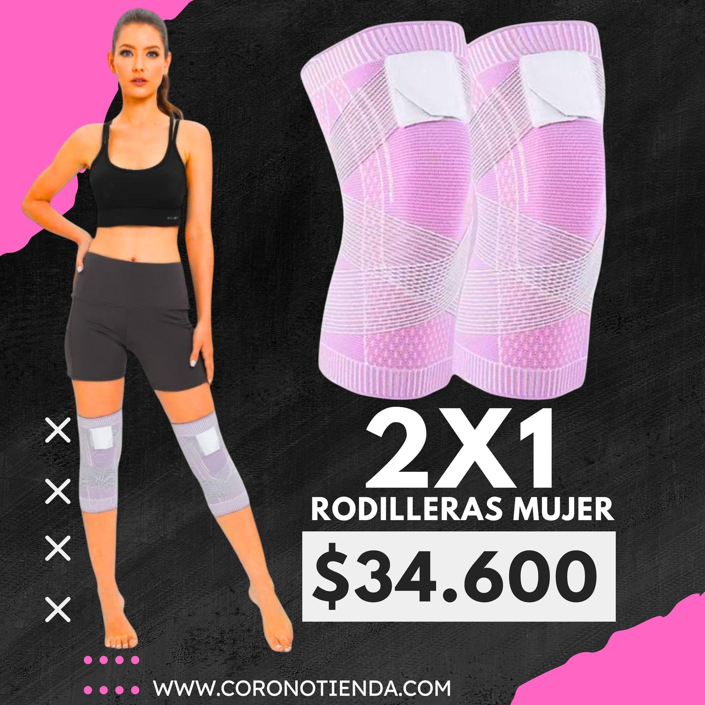 2X1 RODILLERAS DE MUJER
