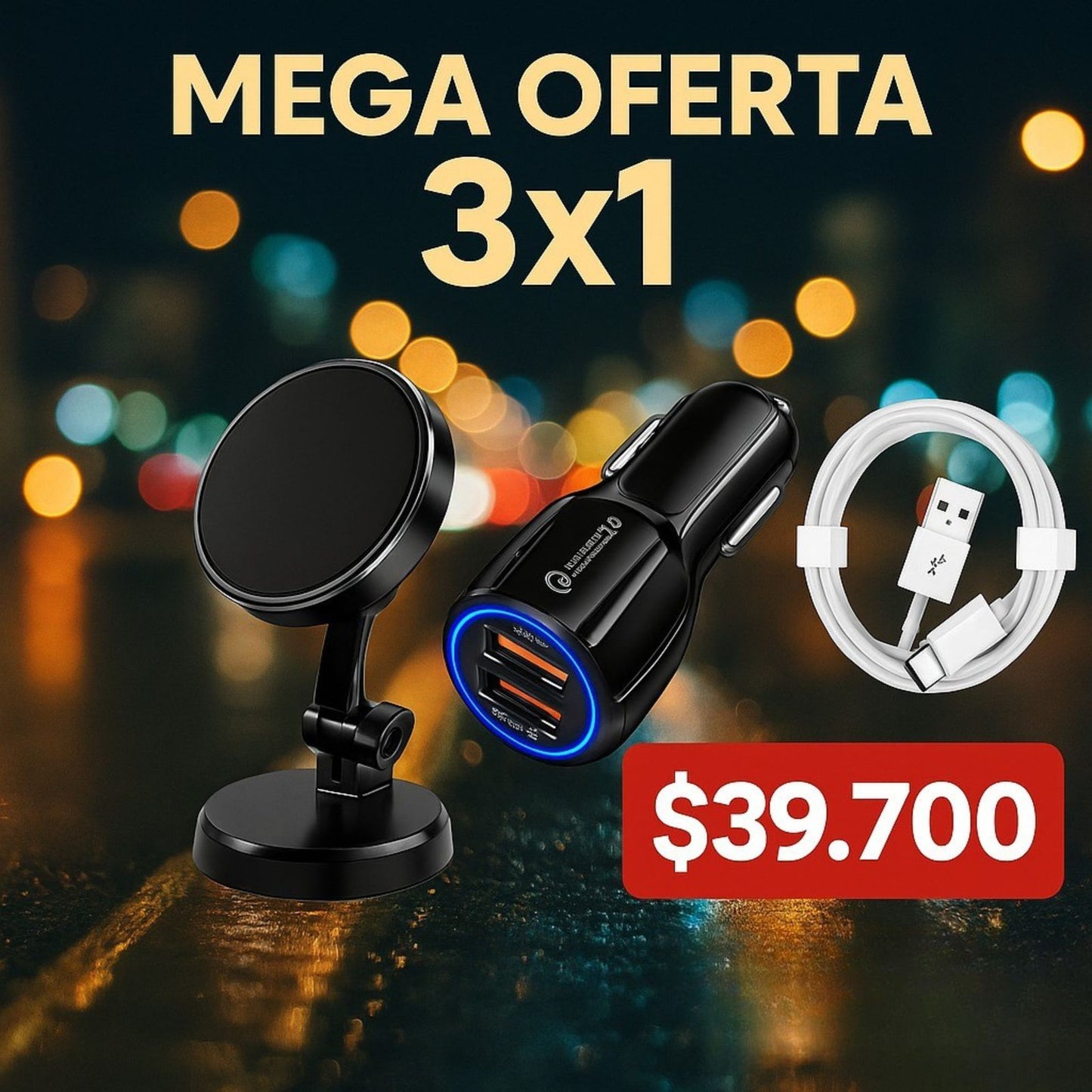 Soporte magnetico de celular 3X1