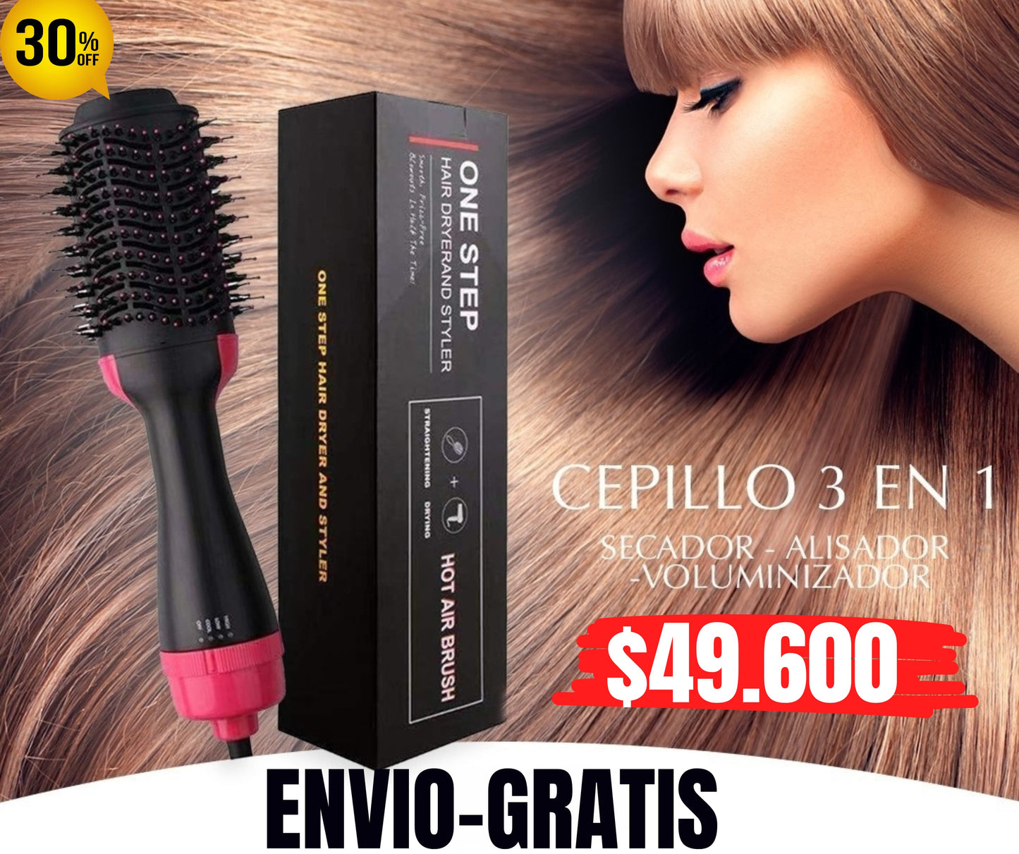 Cepillo secador 3 en 1