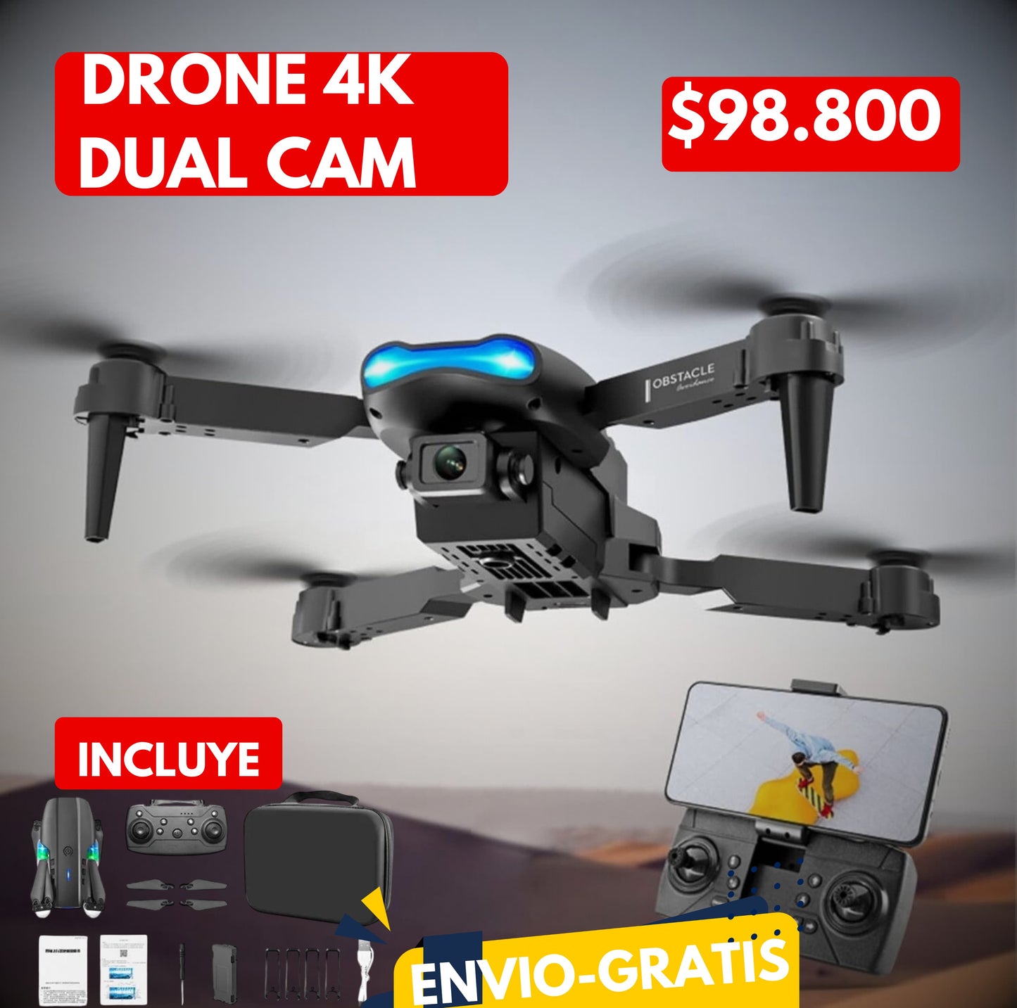 Drone Doble Camara + Maletin Gratis
