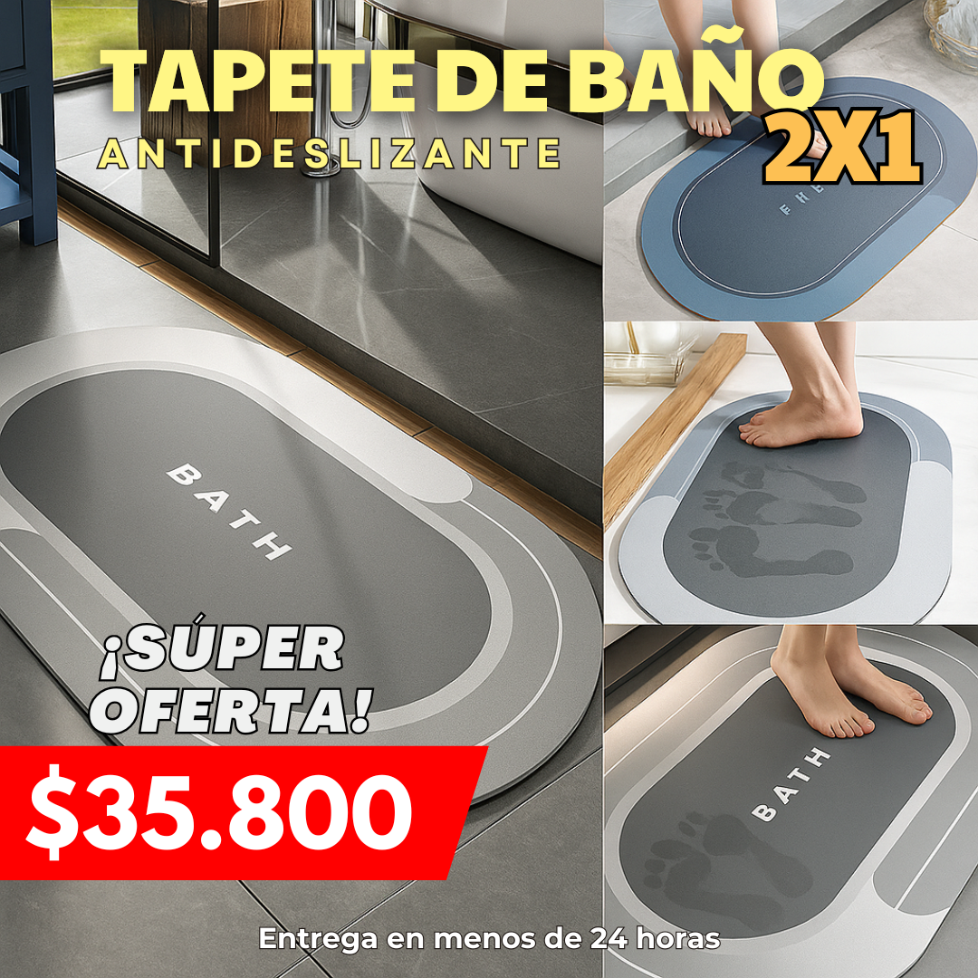 tapete de baño antideslizante 2X1