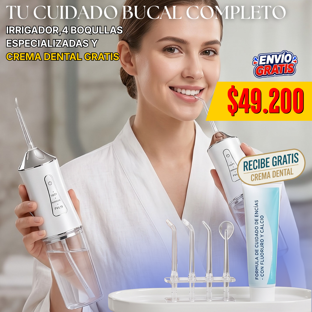 Irrigador bucal + Crema dental