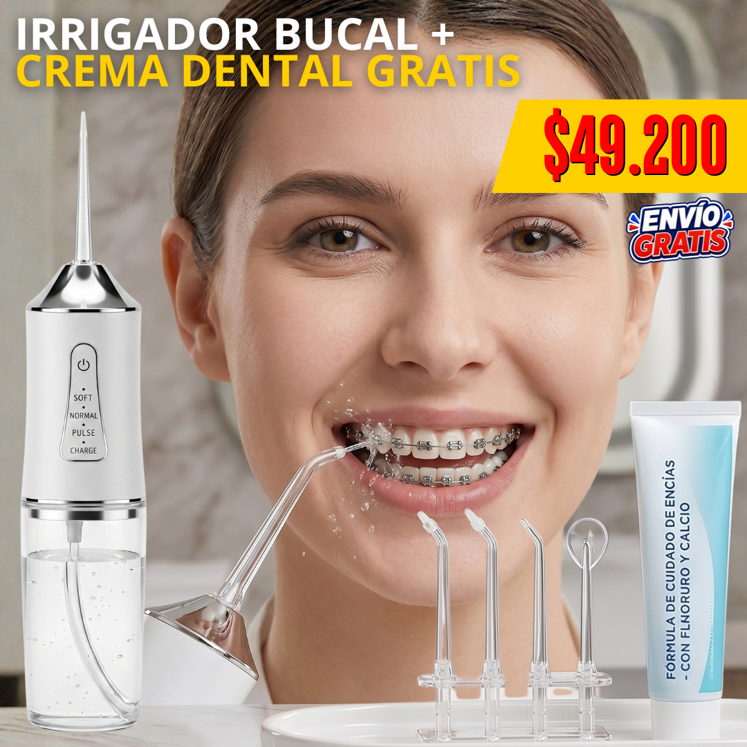 Irrigador bucal + Crema dental