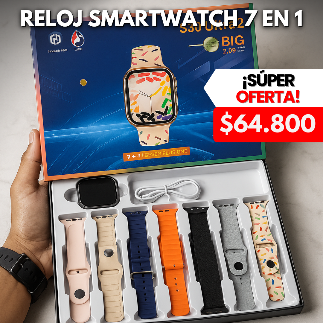 Combo reloj smartwatch 7 en 1