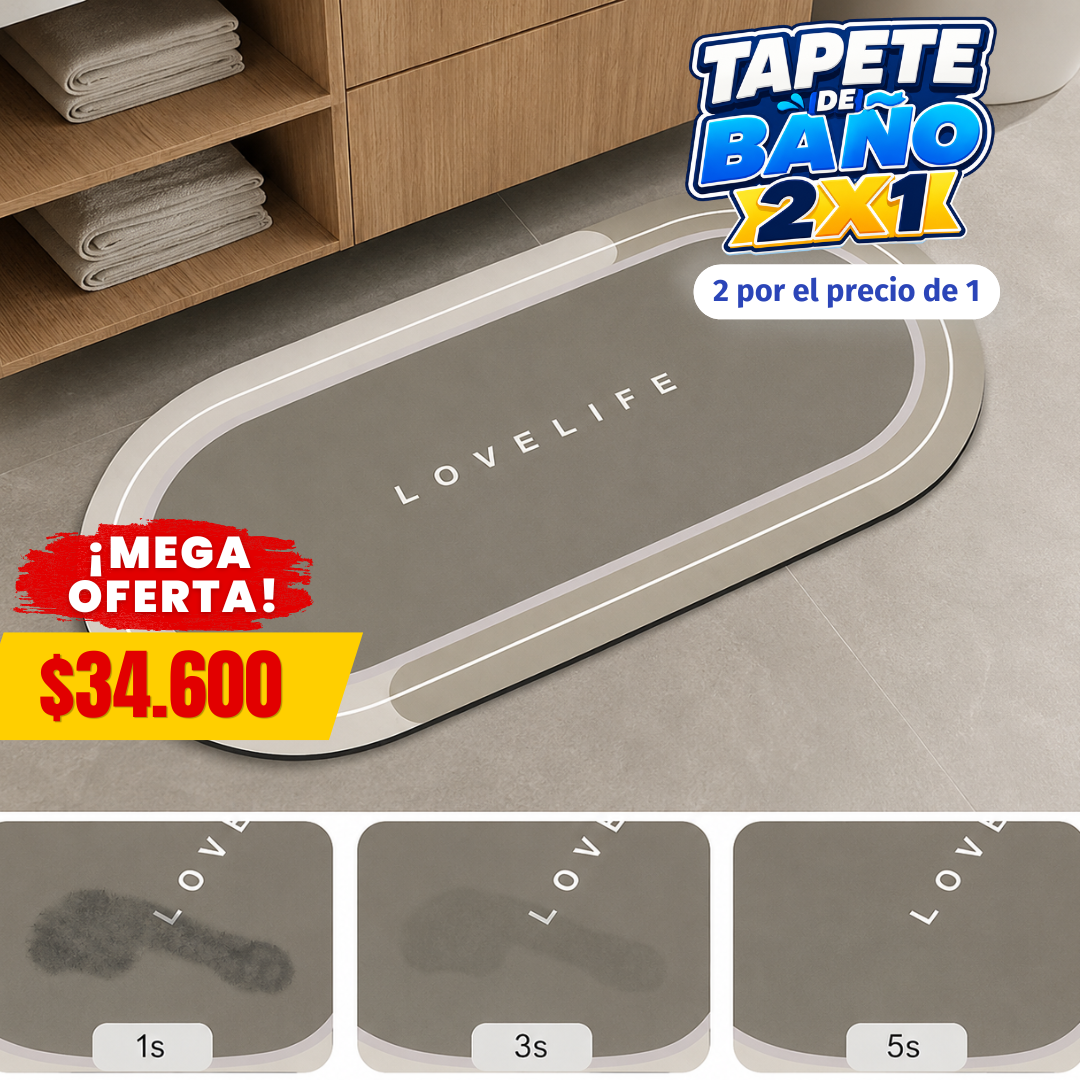 tapete de baño antideslizante 2X1
