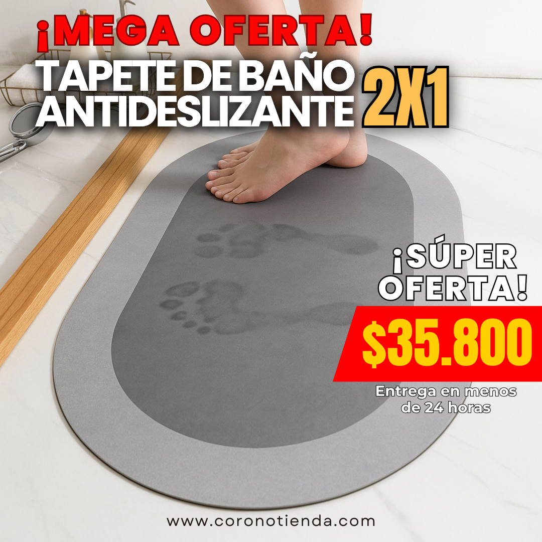 tapete de baño antideslizante 2X1