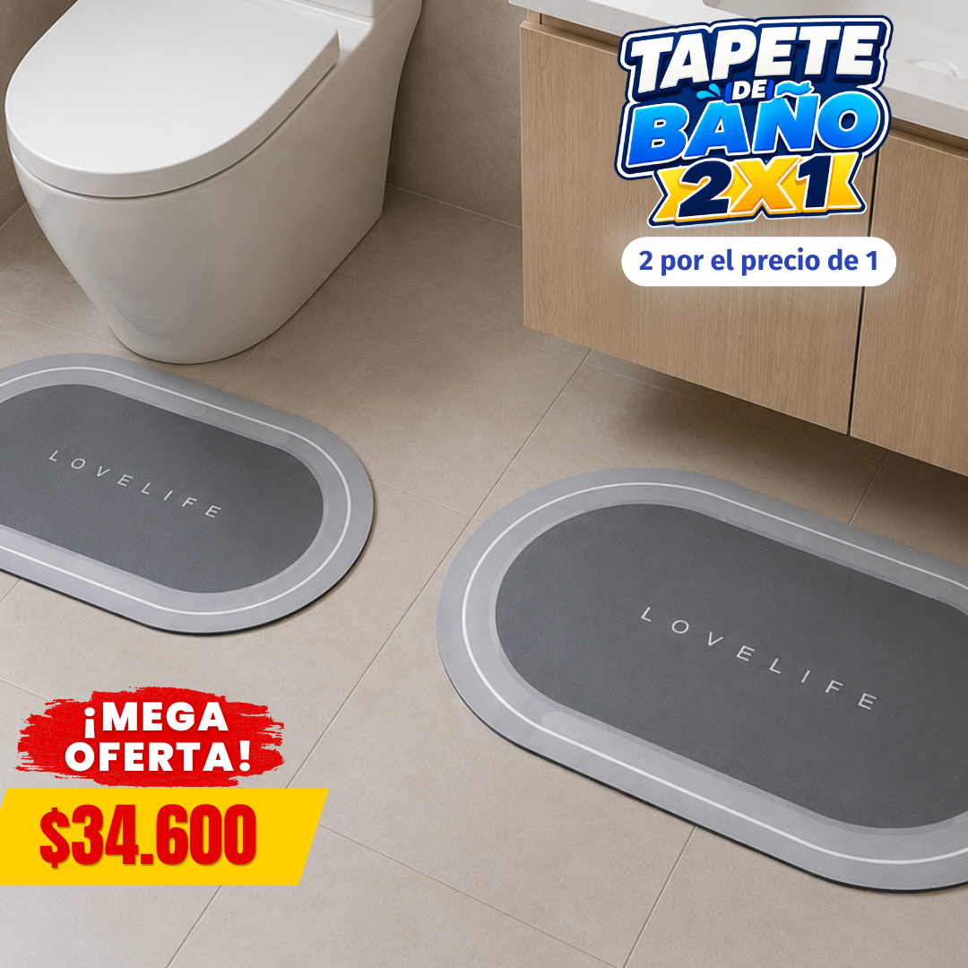 tapete de baño antideslizante 2X1