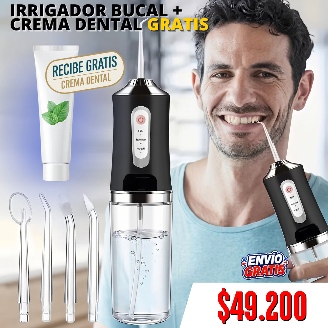 Irrigador bucal + Crema dental