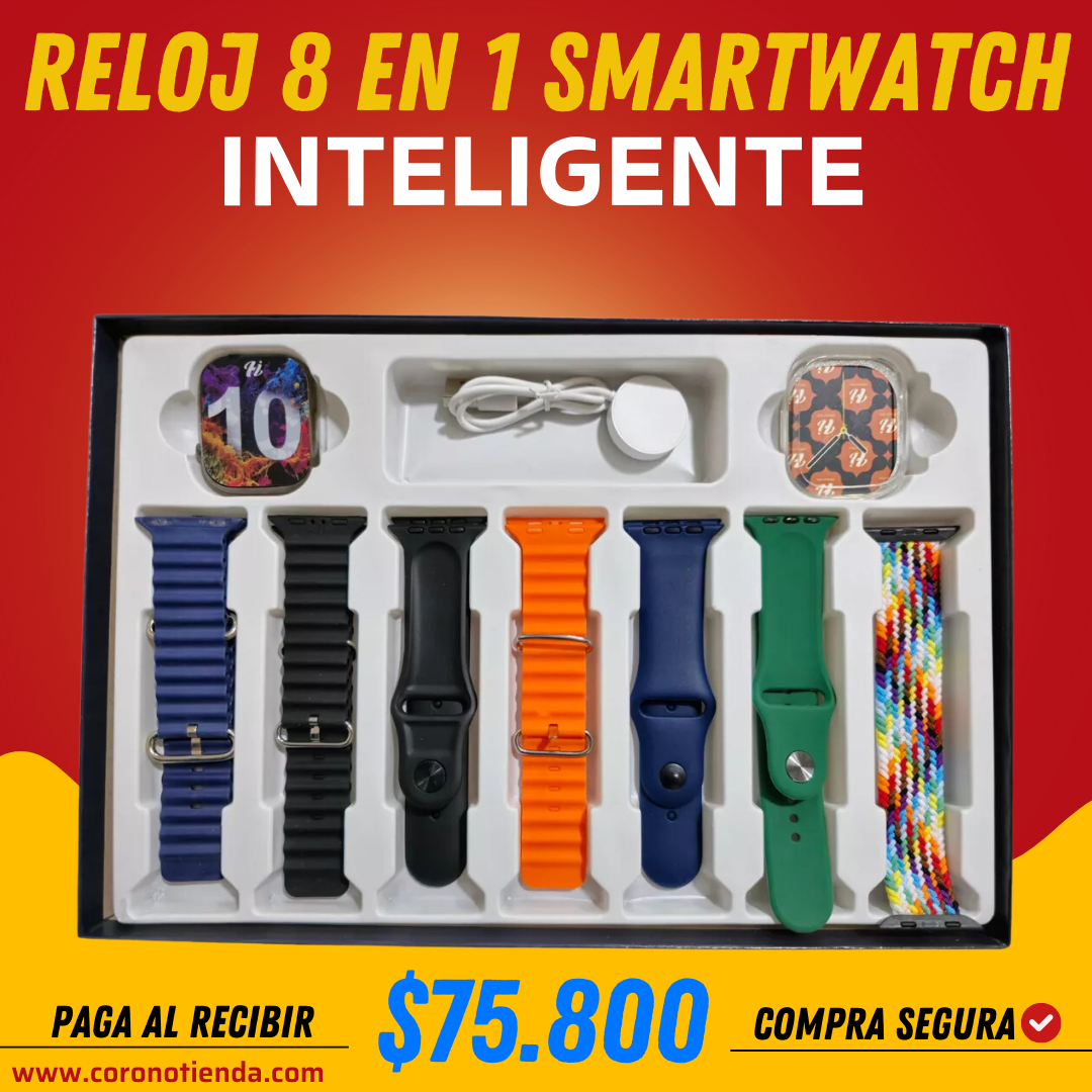 RELOJ 8 EN 1 SMARTWATCH INTELIGENTE