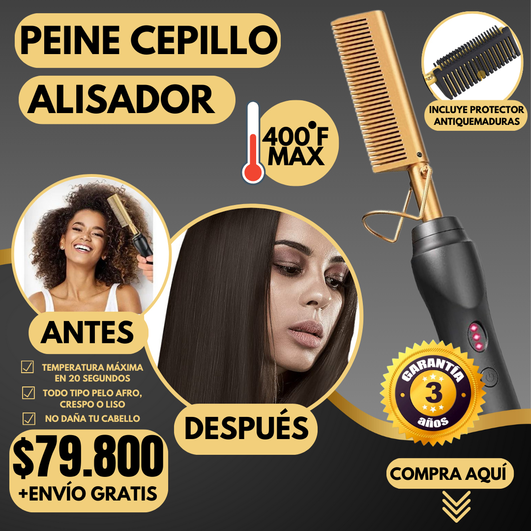 Peine Cepillo Alisador 3 en 1