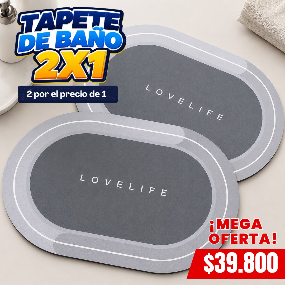 tapete de baño antideslizante 2X1