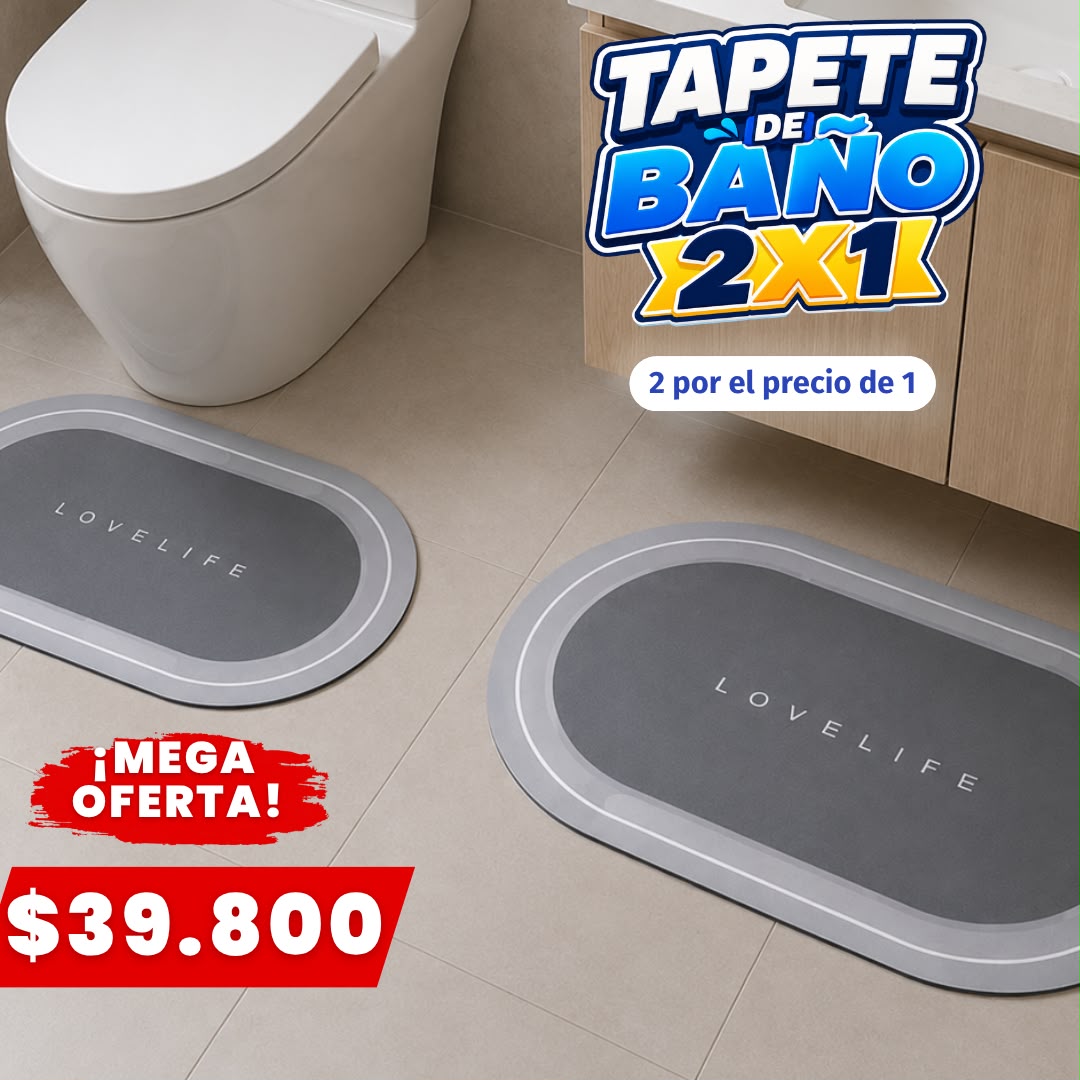 tapete de baño antideslizante 2X1