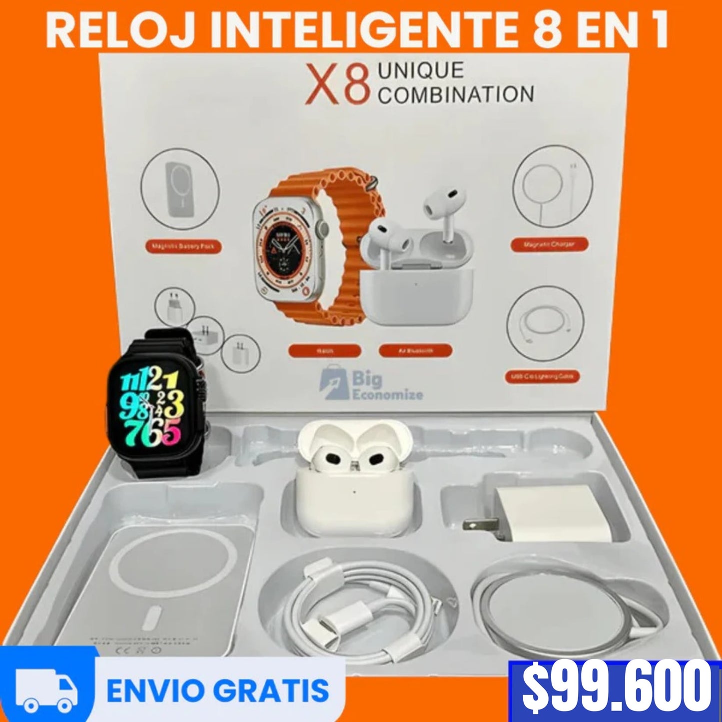 COMBO DE RELOJ INTELIGENTE 8 EN 1