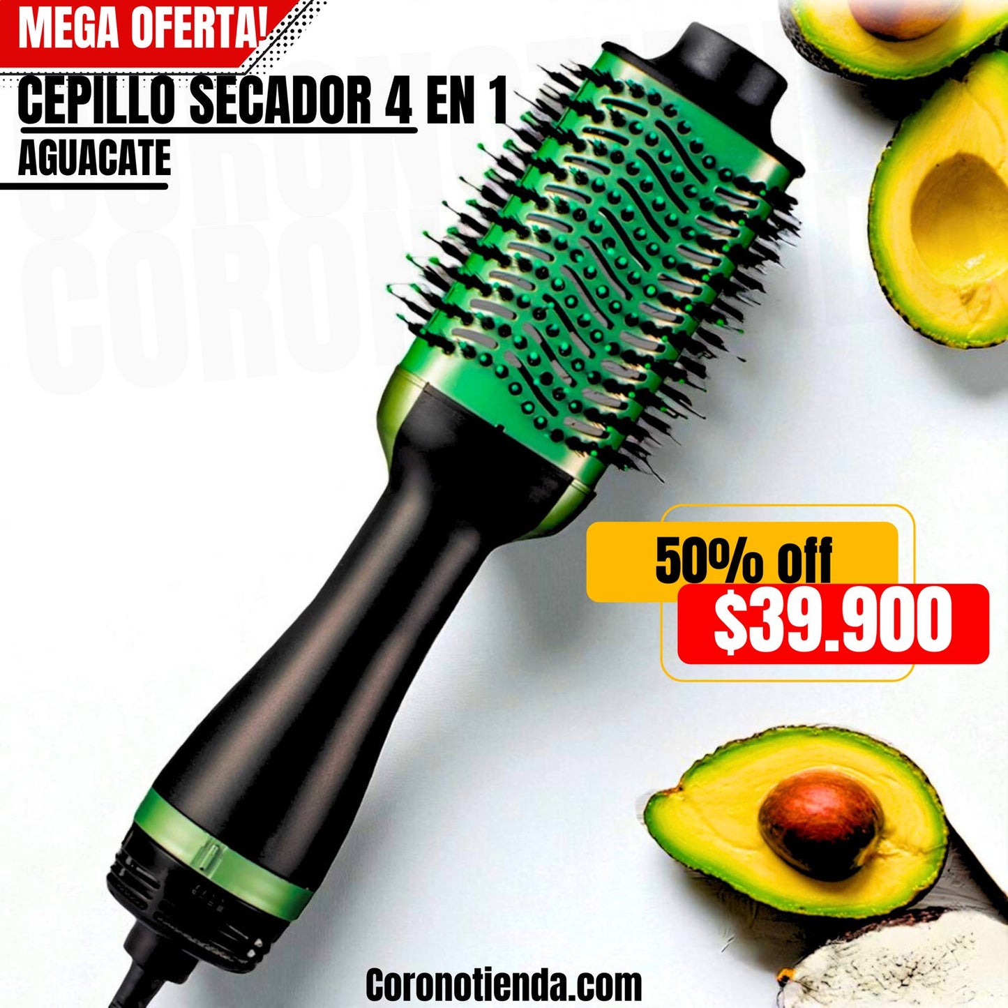 CEPILLO SECADOR 4 EN 1 DE AGUACATE