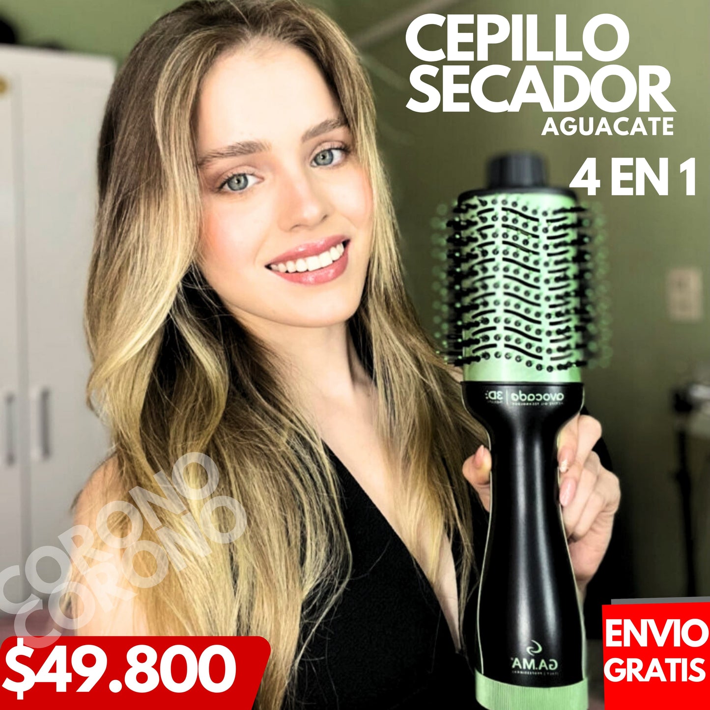 CEPILLO SECADOR 4 EN 1 DE AGUACATE