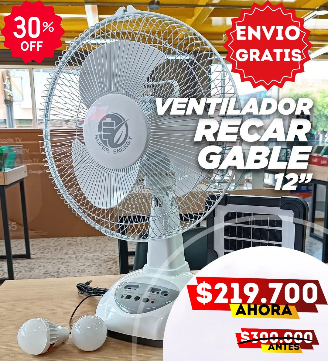 ventilador solar 12P